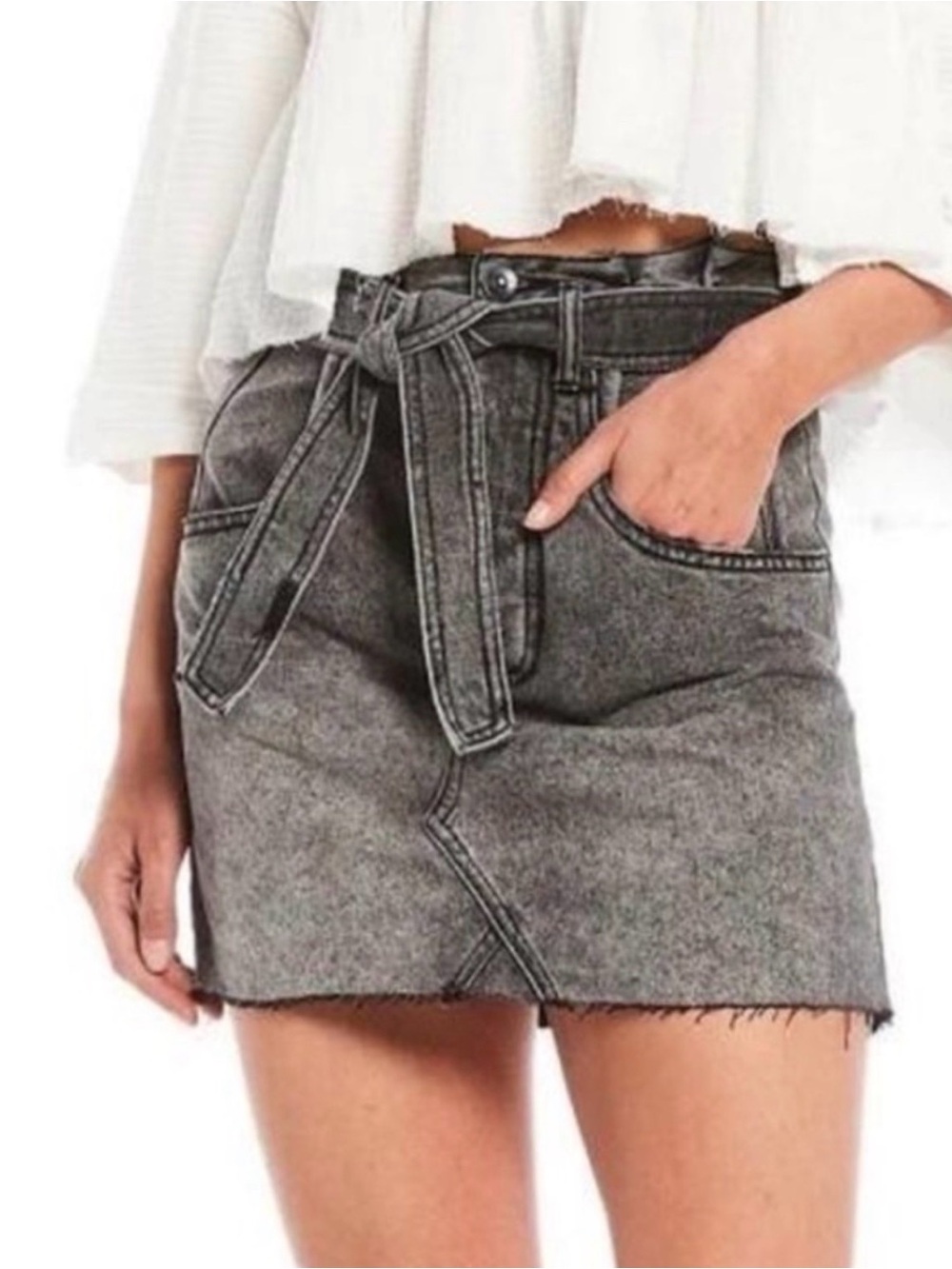 Free People East of Eden raw hem mini skirt